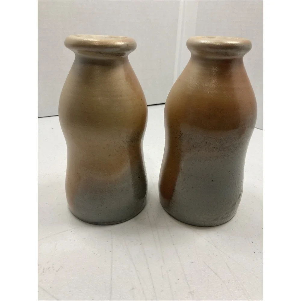 Signed Studio Art Pottery Footed Cups‎ Tumblers Wilson Salt Glaze